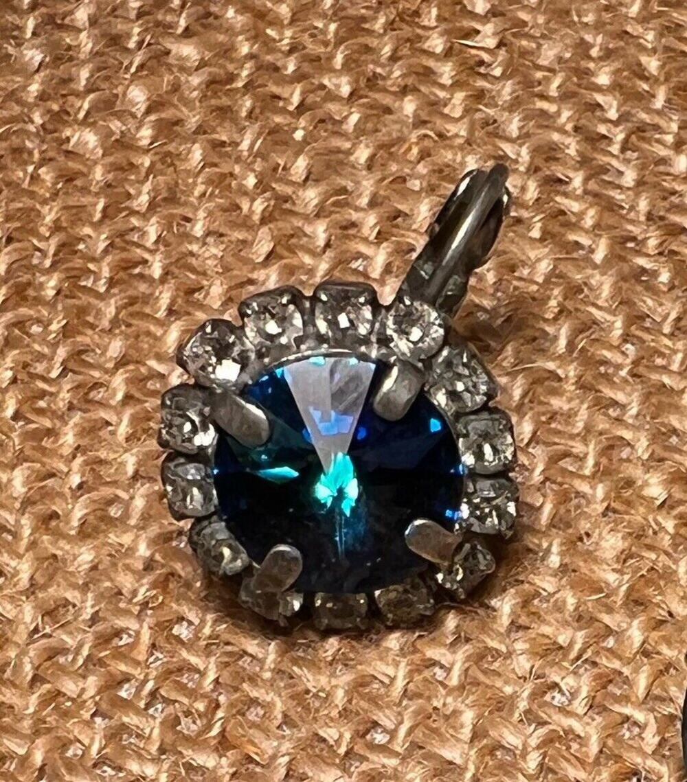 Sabika Sapphire and Crystal Drop Earring--SINGLE Earring--(1)